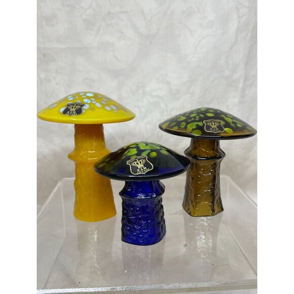 6 Bo Borgstrom Åseda Ebeling Reuss Blown Glass Mushrooms 3-6.5 Inch Reseller Lot - Picture 5 of 13